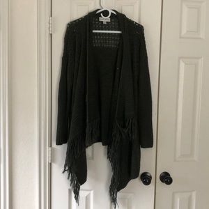 Knox Rose Hunter Green Crochet Sweater